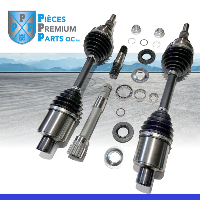 42-190424RL DT Right and Left Front Differential Intermediate Inner Shafts Replacement Kit-for 2019 to 2023 Ram 1500DT New body style with 2 CV Axles with Neoprene Boots.