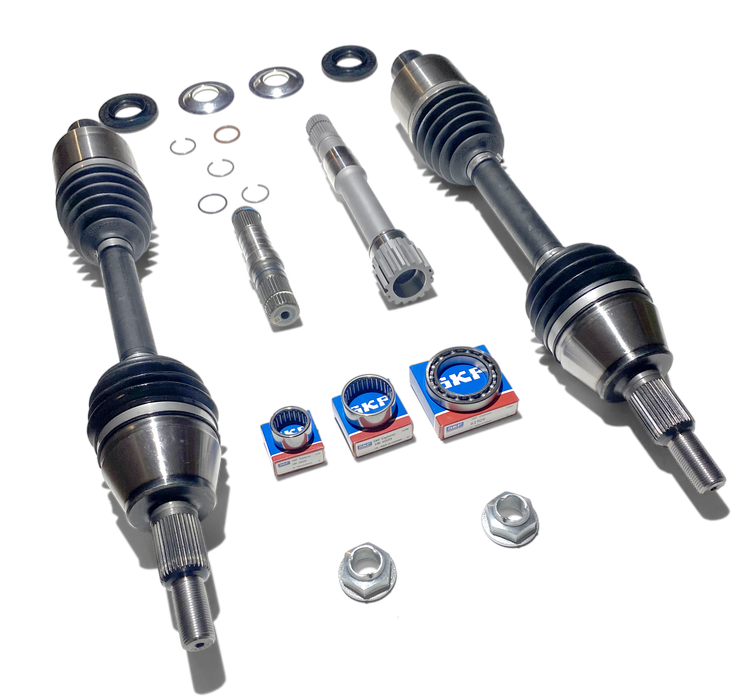 42-190424RL-X | Combo - Arbres intermédiaires gauche et droit du différentiel avant + deux cardans pour Dodge Ram 1500 DS Classic (2022 to 2024) - Kit de remplacement complet