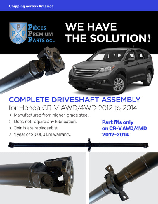 Premium Parts QC 43-42120-1904 Complete Driveshaft Assembly Compatible for Honda CR-V 2012-2014 AWD/4WD