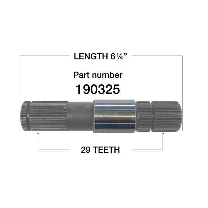 190325 | Left Front Differential Intermediate Axle Shaft for Dodge Ram 1500 4x4 (2006-2011), Dodge Dakota 4x4 (2000-2009), Dodge Durango 4x4 (2000-2009), and Chrysler Aspen 4WD (2000-2009)