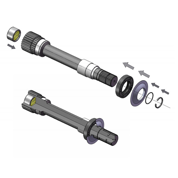 190424 Arbre d'essieu pour Ram 1500 - Kit de remplacement de l'arbre intérieur intermédiaire du différentiel avant droit - Ram 1500 2012 à 2018 et Ram 1500 Classic 2019 à 2023