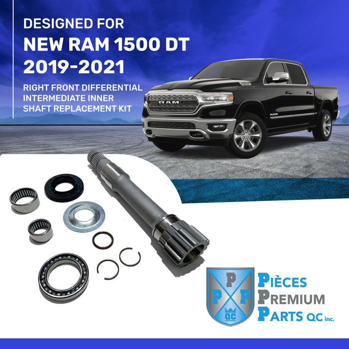 190424 Arbre d'essieu pour Ram 1500 DT- Remplacement de l'arbre intérieur intermédiaire du différentiel avant droit - pour Ram 1500 DT 2019 à 2021 Nouveau style de carrosserie