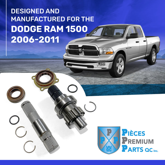 Arbre d'essieu pour Dodge Ram 1500 - Kit de remplacement de l'arbre intérieur intermédiaire du différentiel avant droit et gauche pour Dodge Ram 1500 de 2006 à 2011 avec essieux CV 2 H/D avec bottes en néoprène.        